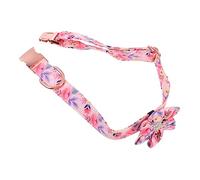 HEMOTON 1 Pièce Collier pour Animaux De Compagnie Petit Boucle Cou Réglable Nom Mignon Tissé Animal De Compagnie Bonjour Chat pour Chiens Collier De Chien Fleuri Pur Coton Rose