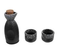 HEMOTON 1 Service à saké en céramique avec bouteille de saké et tasses à saké, lot de verres à vin saké et service de restaurant (blanc)