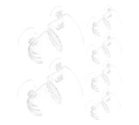 HEMOTON 10 Pièces Aquarium Feeder Set with Transparent Acrylic Plant Holders and Suction Cups Oval Worm Cups for Live Fish Food Feeding and Aquarium Decoration