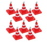 HEMOTON 10 Pièces Breloques en Résine Rouge Forme 3d Mini Cônes de Chantier Créatifs pour Bijoux Diy, Accessoires Polyvalents pour Colliers et Porte-clés