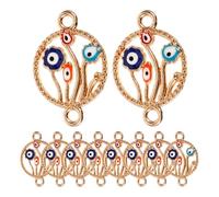 HEMOTON 10 Pièces Breloques Œil Maléfique en Métal pour Fabrication de Bijoux Diy, Pendentifs Charmeurs pour Bracelets et Colliers, pour Différentes Occasions