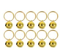 HEMOTON 10 Pièces Clochette de Collier en Acier Inoxydable, Cloche Dorée | Ornement à Trou Suspendre, Usage Noël et Promenade, pour Anneaux Porte-clés et Accessoires Animaux