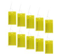 HEMOTON 10 Pièces Étiquette de Contrôle Extincteur PVC Jaune pour Ateliers | Format 4x2,4 Pouces, Suivi Mensuel Lisible, Repérage des Historiques, Gestion en Copropriété