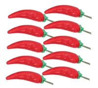 HEMOTON 10 Pièces Modèle Végétal Mini Modèle De Piment Mini Chili Maison Légume De Simulation Miniature Mini Légume De Simulation Décor De Mini-Cuisine Résine Synthétique Rouge