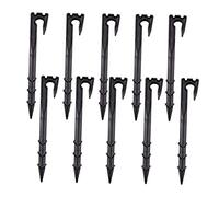 HEMOTON 10 Pièces Outils De Fixation De Jardinage Piquets De Tente Clou De Plein Air pour Enjeux Pelouse Plantes Black