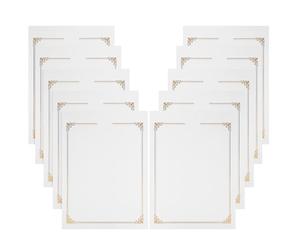 HEMOTON 10 Pièces Papier à Certificat Imprimable Or A4 Design Vierge pour Institutions de Formation et Récompenses Honorifiques, Papier pour Conservation Longue Durée