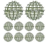 HEMOTON 10 Pièces Vert Cadre de Boule de Fleurs Artificielles, 4 Pouces | Finition Mate Résistante aux Rayures, Structure Légère en Métal, pour Fêtes et Pelouses Extérieures