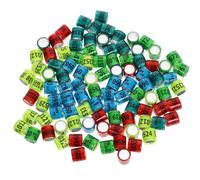 HEMOTON 100 Anneaux de Pattes pour Pigeons Voyageurs et Volailles, Identification Nom du Pays, Aluminium et Plastique Solide, Couleurs Aléatoires, Lot pour Élevage et Couleur Aléatoire