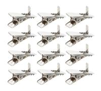 HEMOTON 100 Clips Métalliques en Fer Argentés Réutilisables pour Décorations de Jardin et Bricolages de Noël, Mini Pinces Pratiques de 2,5x0,5x0,4 Cm pour Guirlandes