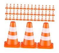 HEMOTON 100pièces Mini Cônes De Signalisation Barricades Miniatures Jouets De Circulation pour Garçon Fille Panneaux De Signalisation Cognitifs