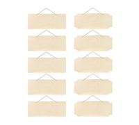 HEMOTON 10pcs Plaques en Bois Vierges à Suspendre pour Loisirs Créatifs, Décoration DIY Résistante Corde, pour Enseignes Commerciales et Numéros de Maison
