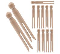 HEMOTON 12 Pièces Clip Multifonction en Bois Naturel 10x13mm, Forme Ronde Vintage, Facile à Utiliser et Sûr, pour Organiser L’intérieur et Outils Pédagogiques