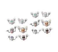 HEMOTON 12 Pièces Jouets de doigtier Chantions de Main Petites Fausses Jouets de Contes cotillons d'halloween marionnettes à Doigts pour Tout-Petits Mini-Doigts Gris