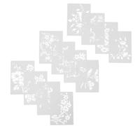 HEMOTON 12 Pièces Pochoir pour Peinture Creuse Floral, Gabarits