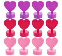 HEMOTON 12 Pièces Tampons Cœur en Plastique, Jeu de Mignon | Style Cartoon Adorable, Format Mini Sûr pour Petites Mains, Journaling, Scrapbooking, Invitations