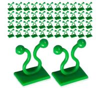 HEMOTON 120 Pièces Lot de 120 Clips Muraux Verts pour Plantes Grimpantes, Fixation Moyenne Taille en Plastique Résistant aux Intempéries, Support Invisible pour Jardinage Vertical