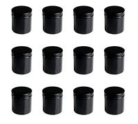 Hemoton 12Pcs Cosmétique Conteneurs Vides Échantillon Pots 500Ml Vide Visage Crème Bouteilles pour Lotion Crème Perle Ombre À Paupières Strass 9. 2X9. 2X9. 8Cm Noir