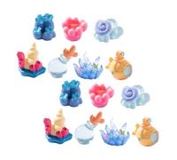HEMOTON 14 pièces Décor Micro Coraux Résine Artificiels Figurines pour Aquarium Compact Habitat Interactif pour Poissons Décoration Polyvalente et