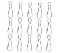 HEMOTON 15 pièces Clips pour Mât de Drapeau Acier Inoxydable Mousquetons à Ressort Robustes pour Fixation de Drapeaux Extérieur Anneaux de pour Organiser et Sécuriser Fanions