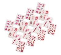 HEMOTON 16 Feuilles Temporaires Halloween Maquillage Cicatrices Réalistes Faux Hématomes et Plaies Stickers pour Cosplay Zombie et Déguisées