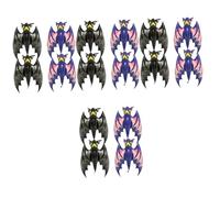 HEMOTON 16 Pièces Halloween Ballons Chauve Souris Gonflables Aluminium Noir et Bleu Foncé Décoration Effrayante pour Fête et