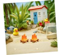 HEMOTON 16 pièces Miniature Campfire Resin Decorations Small Weather Resistant Fake Fire Models for DIY Garden Landscaping and Dollhouse Crafting