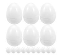 HEMOTON 16 Œufs de Pâques Vides Blancs en Plastique Faciles à Ouvrir et Fermer 16 Pièces pour Emballage de Bonbons ou Décoration de Mariage