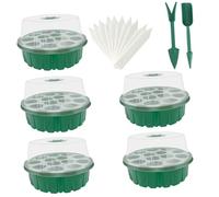 HEMOTON 17 Pièces Kit de Germination de Semences avec Cellules Boîtes de Culture Intérieures Plastique avec Couvercle Transparent Étiquettes et pour Plantes et Fleurs