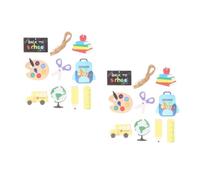 HEMOTON 18 Pcs Bannières Suspendues Scolaires Décoratives en Papier pour | Motifs Assortis Imprimés en Couleurs, Fond Photo, Fête de Rentrée, Accueil du Retour à L’école Style Aléatoire