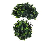 HEMOTON 2 boule de gazon artificiel pendaison balle boules de cèdre decoration de jardin ornements de plafond décoratifs pendentifs boule d'herbe boule topiaire Plastique Green