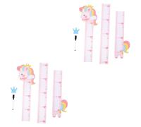 HEMOTON 2 Ensembles Autocollant Mural Filles Tableau Mural De La Hauteur Des Enfants Règle De Hauteur De Mur Mesure De La Hauteur Toise Enfants Mètre Rose Appliqué Dessin Animé Pvc De Bébé