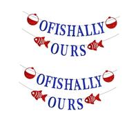 HEMOTON 2 Ensembles Bannière Anniversaire Thème Pêcheur Décorations de Fête Bleu Accessoires Suspendus pour Créer une Atmosphère