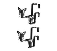 HEMOTON 2 Ensembles Hock Flower Poter Porter Supports Patio Balcon Pendaison Moderne pour Cintres À Fleurs Support De Pot Suspendu Support De Pots De Fleurs Le Fer Noir 2 Pièces * 2