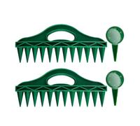 HEMOTON 2 Ensembles Plantoir Portatif pour Jardin en Plastique Vert, Outil de Perforation du Sol à Main, Économiseur de Travail pour Pépinières et Potagers