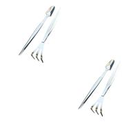 HEMOTON 2 Ensembles Set Outils de Bonsai Acier Inoxydable Pince de Précision avec Râteau et Spatule Outils Multifonctionnels pour Jardinage et Entretien de Plantes
