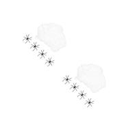 HEMOTON 2 Ensembles Toile Araignée Halloween Lumineuse avec Araignées Factices Décoration Effrayante pour Fête Maison Jardin et Scène