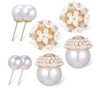 HEMOTON 2 paires Boucles Oreilles Doubles Perles Fleurs Clous Élégants Femme Bijoux Mode avec Perles et Zirconias Cadeau Anniversaire