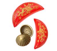 HEMOTON 2 Paires de Tasses Yin et Yang Sacrées pour Divination, en Bois et Métal, Robustes et Chic, pour Cérémonies de Culte et Pratiques Divinatoires