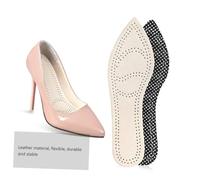 HEMOTON 2 paires Semelles Cuir de Vache Respirantes pour Talons Hauts Antidérapantes et Absorbant la Transpiration Confortables et Flexibles Lot