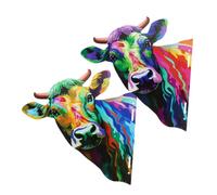 HEMOTON 2 Pcs Décoration Murale Tête de Vache en Fer Tenture Murale de Tête de Vache Décoration Suspendue pour Jardin ou Maison