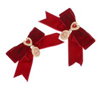 HEMOTON 2 Pcs Nœud en Velours Broche Cœur pour Robe de Soirée Mariage ou Réveillon Festif Élégant Style Vintage