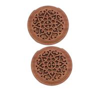 HEMOTON 2 Pièces Acoustic Guitar Soundhole Cover Solid Wood Feedback Stopper Mute For Night Practice Portable For Acoustic Electric Guitars