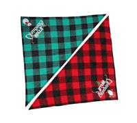 HEMOTON 2 Pièces Bandanas pour Chiens de Noël Bavoirs Triangulaires à Carreaux et Verts Foulards Festifs pour Animaux Accessoires Faciles à Nettoyer et Décoratifs