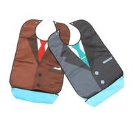 HEMOTON 2 pièces Bavoirs Imperméables Adultes Réutilisables Protection Vêtements Repas Léger Lavable pour Personnes Âgées