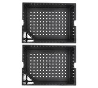 HEMOTON 2 Pièces Boîte de Filtre, Anti-débordement, Plastique Noir | Surface Large pour Colonies Utiles, Augmente L’oxygène, Empilable, Grille Gouttière, pour Aquarium