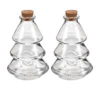 HEMOTON 2 Pièces Bouteille à Souhaits avec Bouchon Sapin de Noël en Verre | Transparence Élevée, Format Portable, Conserve les Messages, pour Classes et Décor, Style Classique, Garçon et Filles