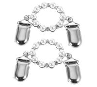 HEMOTON 2 pièces Broches pour Femme avec Perles Imitation Clips Châle Vintage Multifonctionnels Accessoires Mode Coréens pour Cardigan Pull et Robe