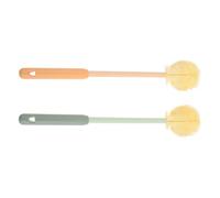 HEMOTON 2 Pièces Brosse Silicone Longue Manche pour Nettoyage Profond Biberons Garçon Fille Gobelets Vases et Bouteilles Eau Brosse Douce sans Rayure pour Usage Quotidien