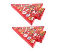 HEMOTON 2 pièces Calendrier de de Noël Cases Vide Boîtes Papier DIY pour Compte Décoration de Fête pour Adultes