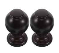 HEMOTON 2 Pièces Embouts Décoratifs pour Tringle à Rideaux en Bois | Chambre et Intérieur, Lignes Classiques, Forme Lisse, Rehausse la Barre, Style Élégant